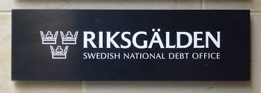 Skylt med Riksgäldens logga på
